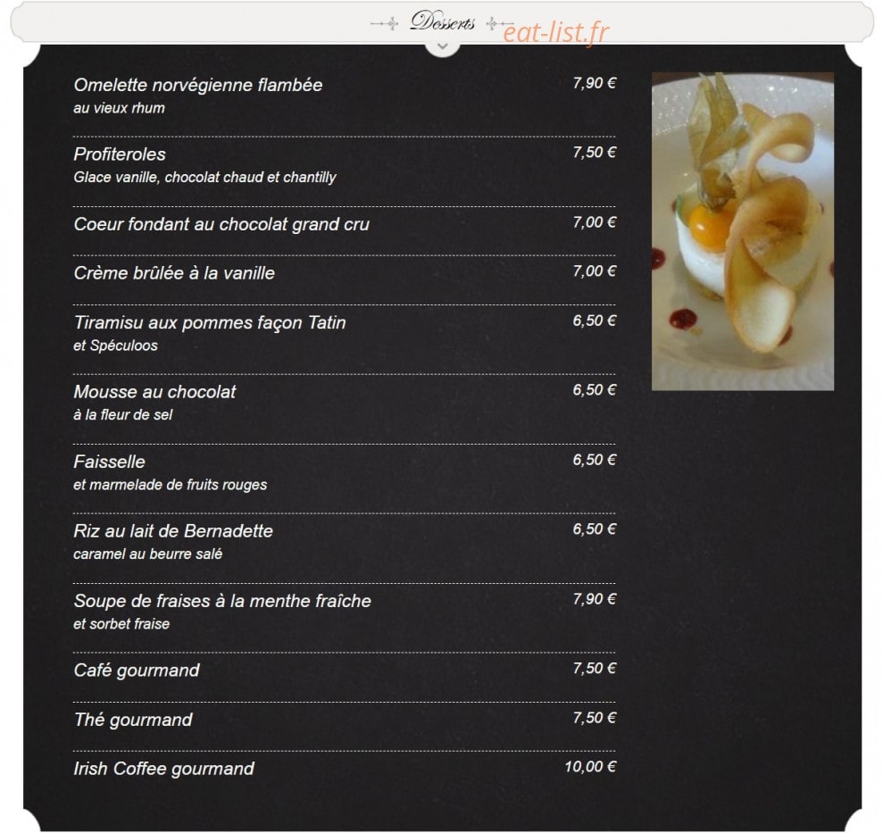 La Taverne — carte page 15