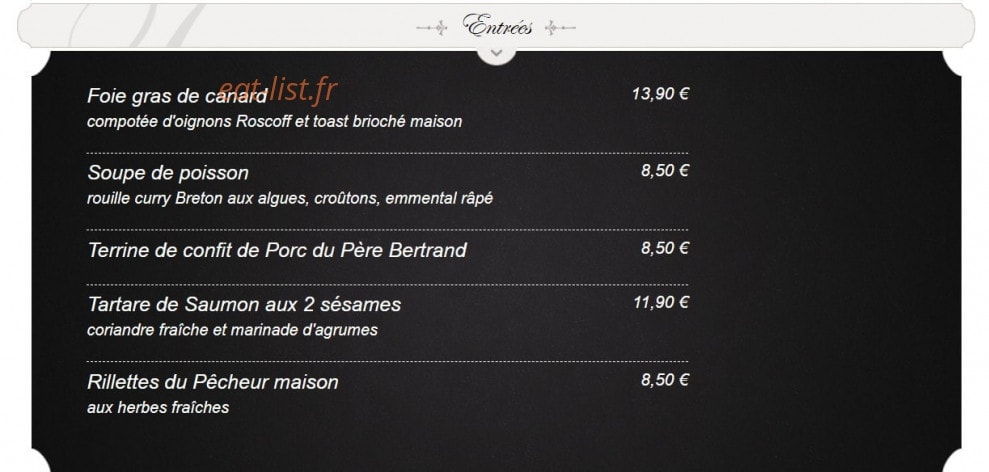 La Taverne — carte page 2
