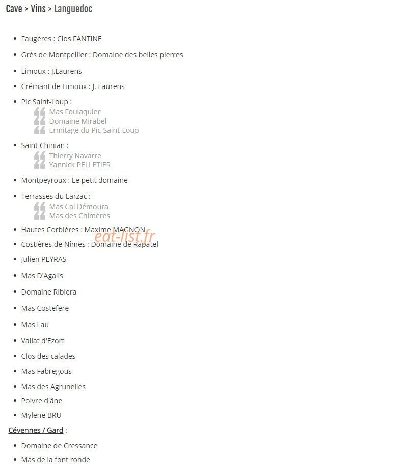 La tonnelle à vins — carte page 6