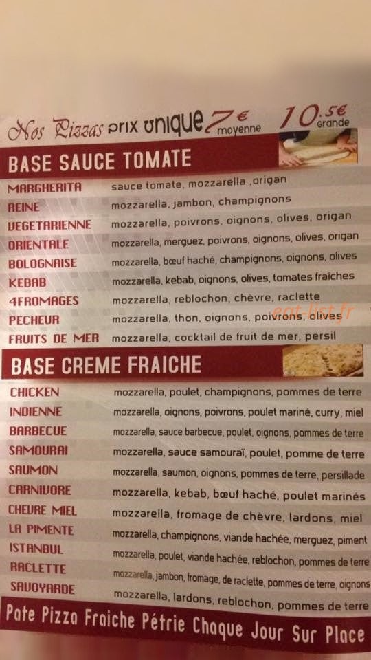 Le 39 Pizzéria — carte page 3