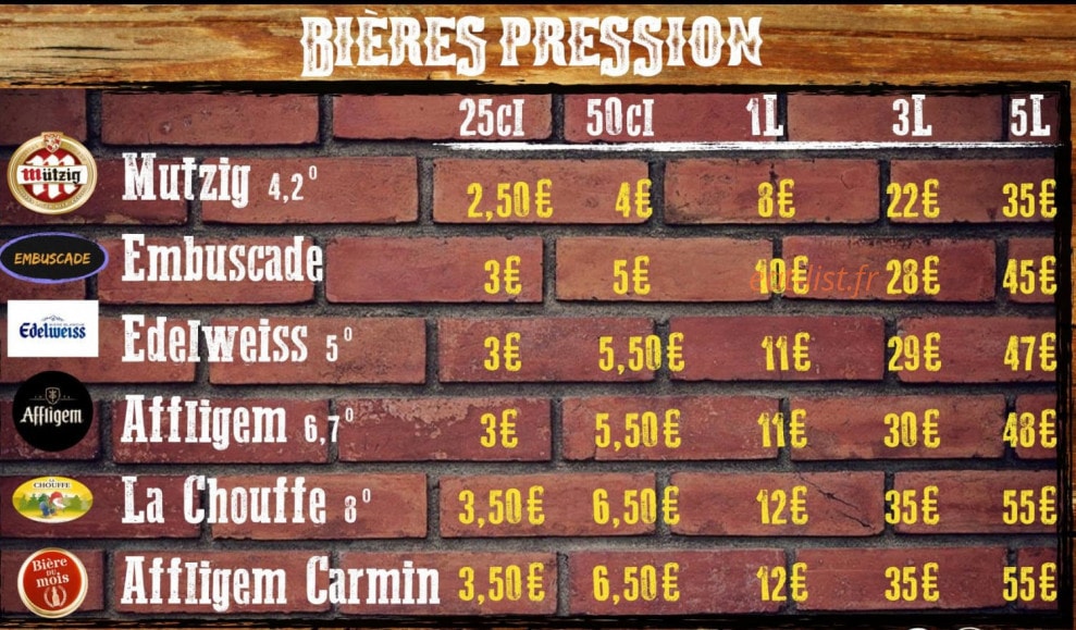 Le Baratin — carte page 1