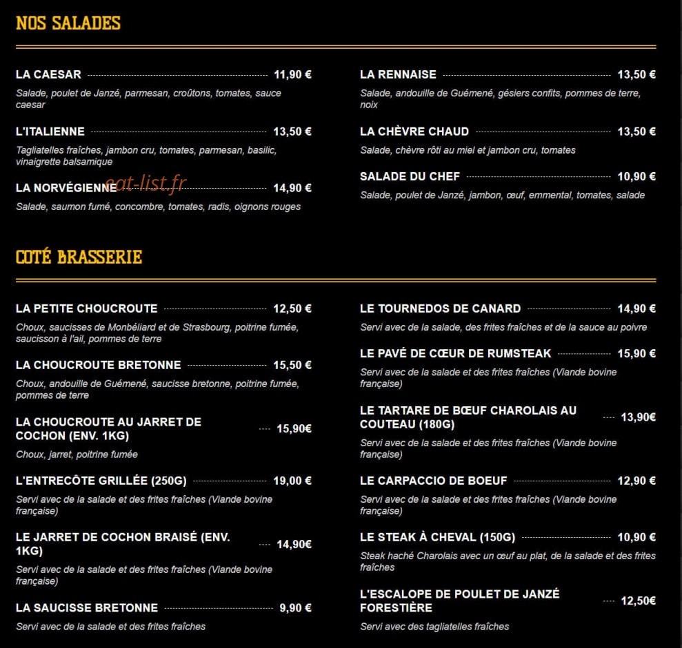 Le Café de Rennes — carte page 4