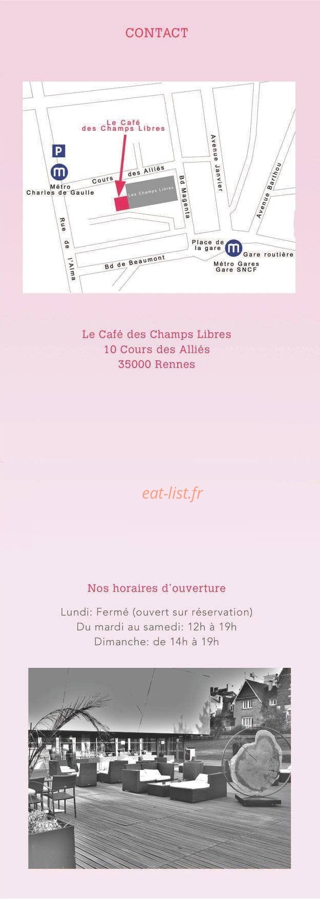 Le Café des Champs Libres — carte page 12