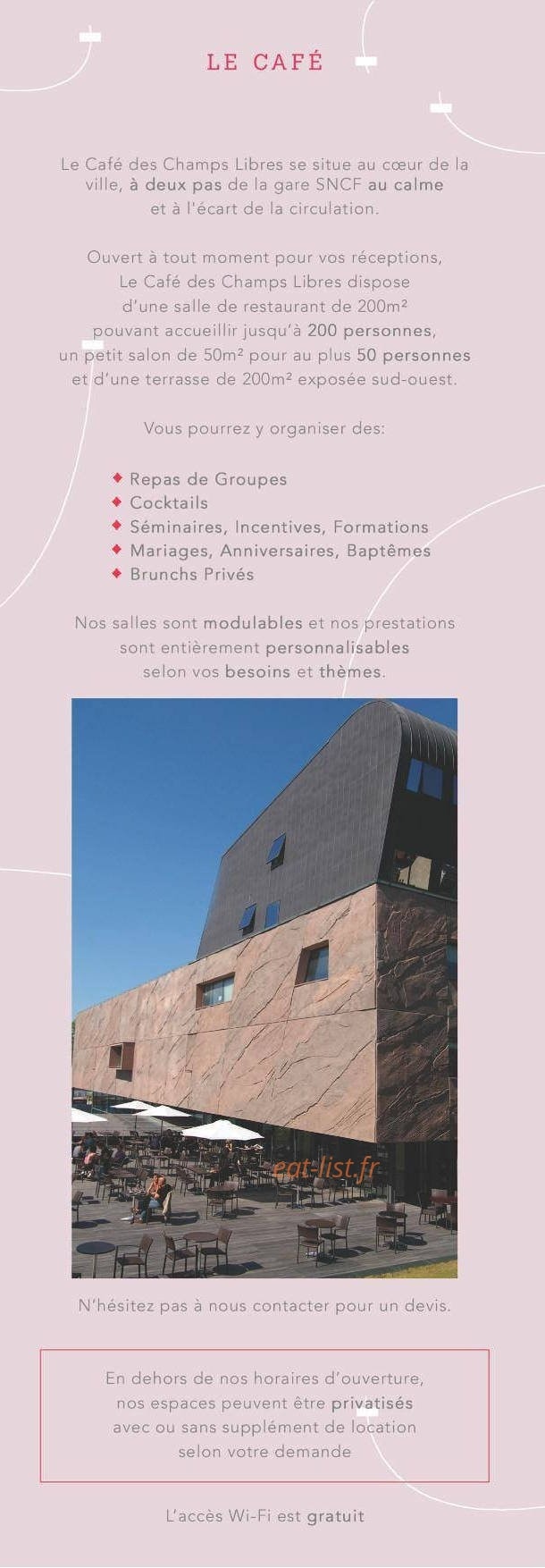 Le Café des Champs Libres — carte page 2