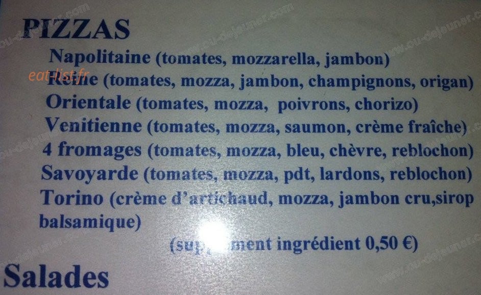 Le café Vénitien — carte page 1