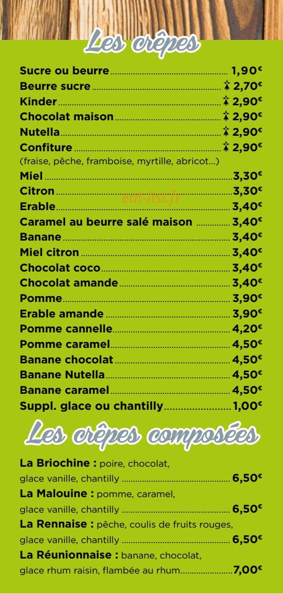 Le Coffee Crêpes — carte page 2