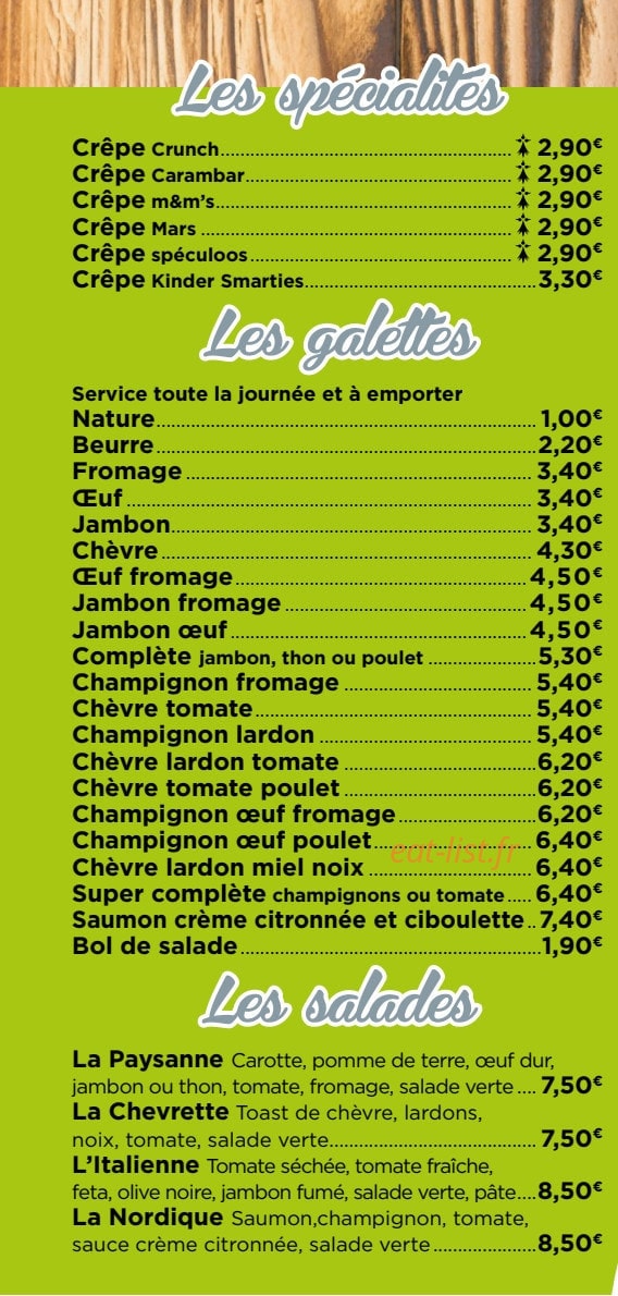 Le Coffee Crêpes — carte page 3