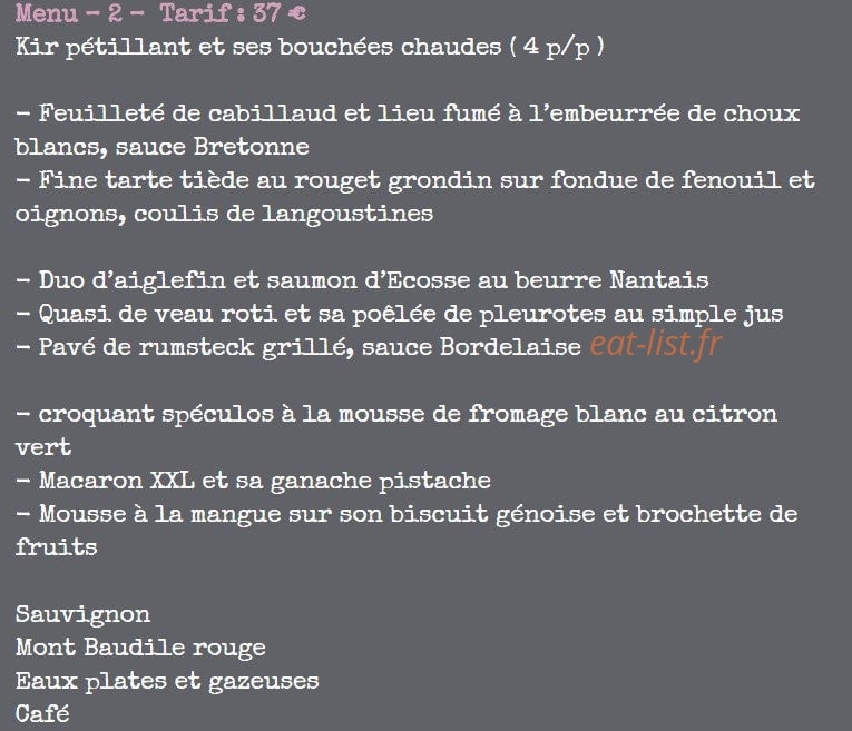 Le Comptoir — carte page 5