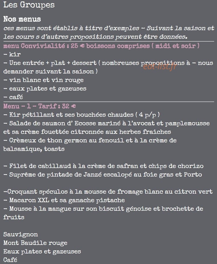 Le Comptoir — carte page 4