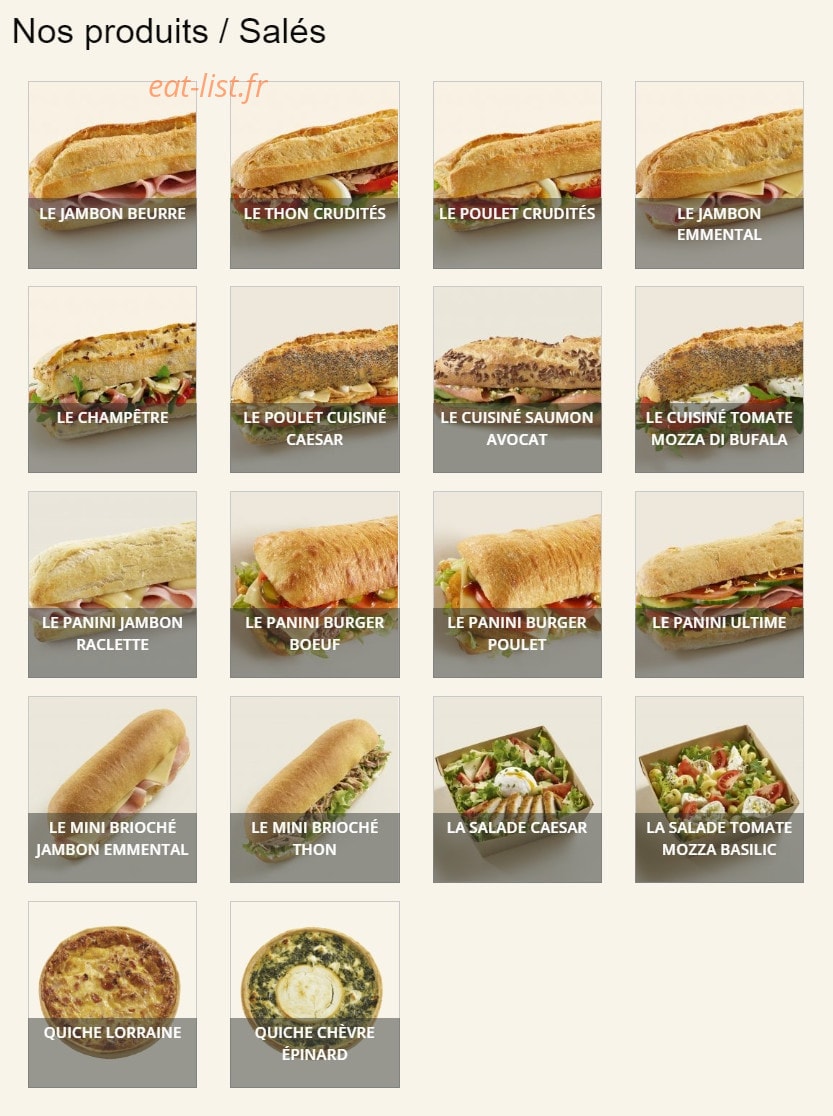 Le Fournil de Pierre — carte page 1