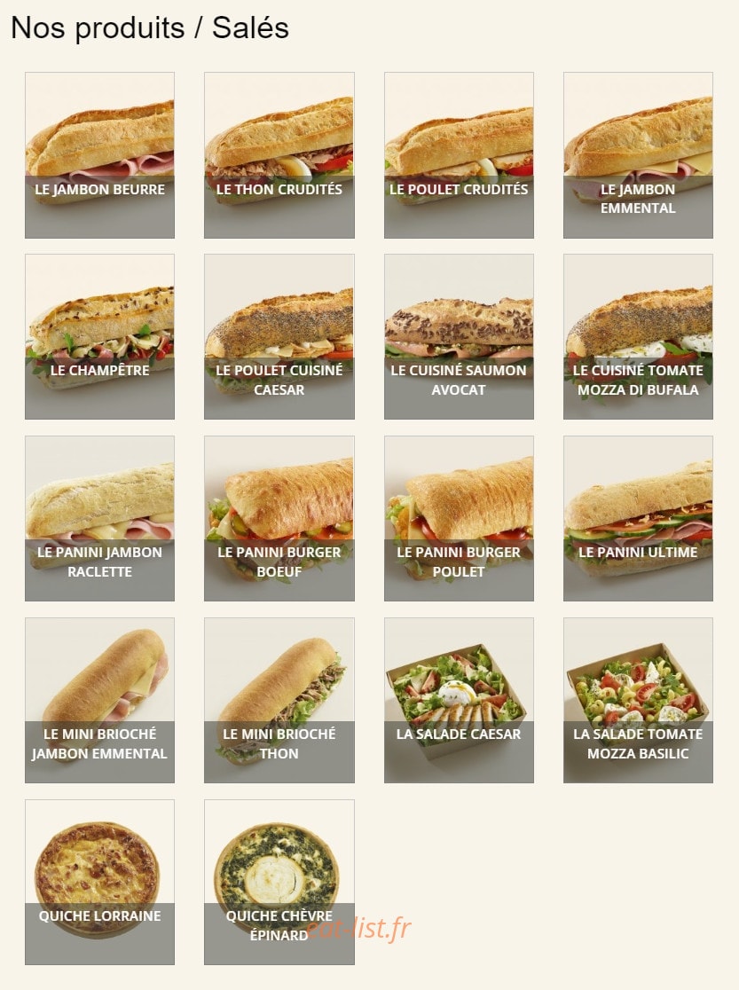 Le Fournil de Pierre — carte page 1