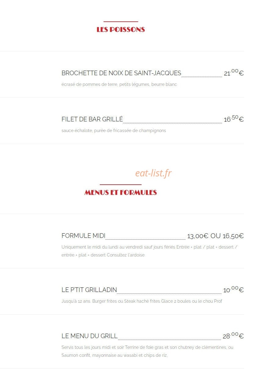 Le Grill — carte page 5