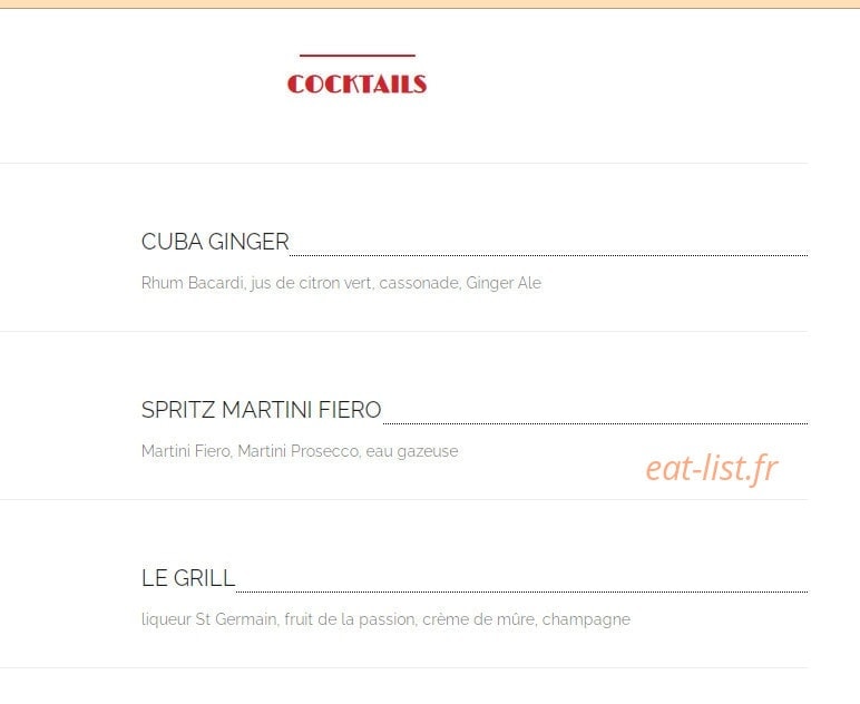 Le Grill — carte page 7