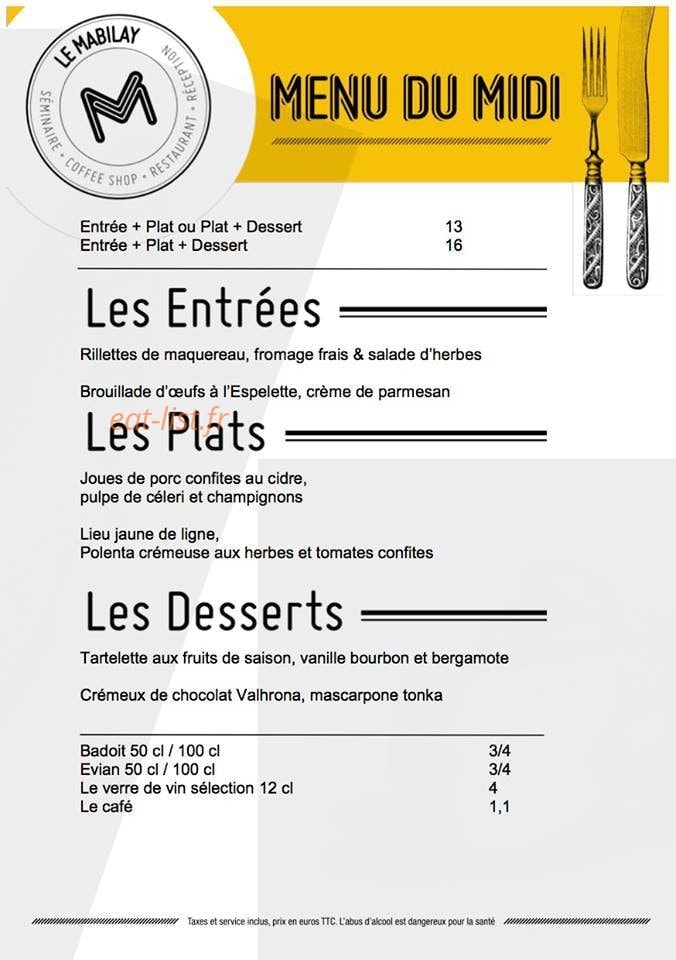 Le Mabilay — carte page 1