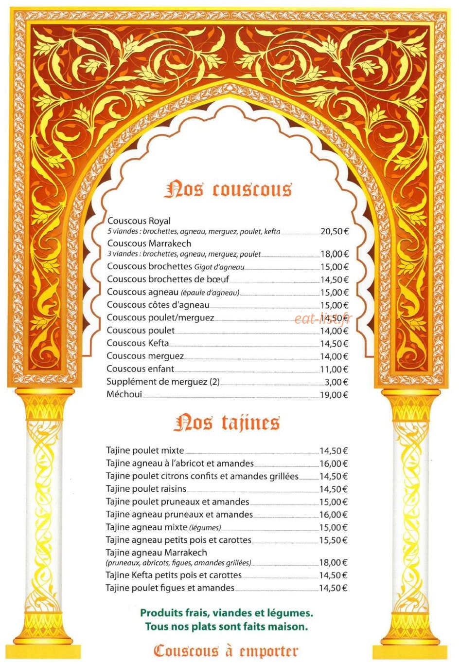 Le Marrakech — carte page 5
