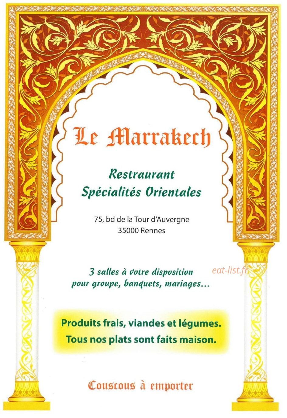 Le Marrakech — carte page 1