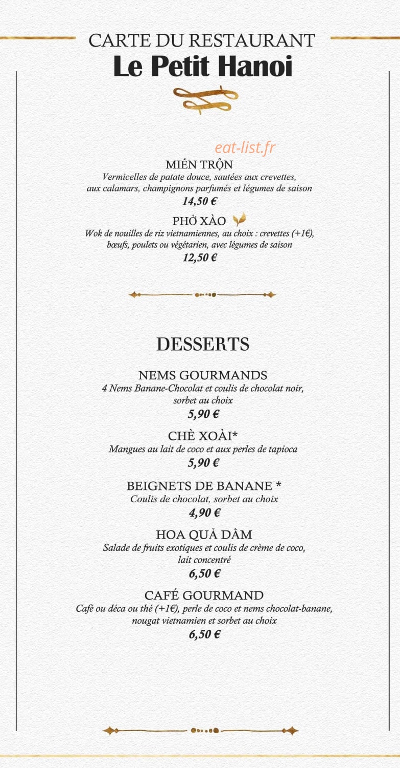 Le Petit Hanoi — carte page 2