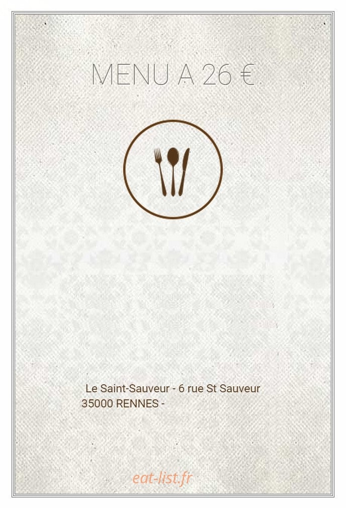 Le Saint-Sauveur à Rennes - menu et photos