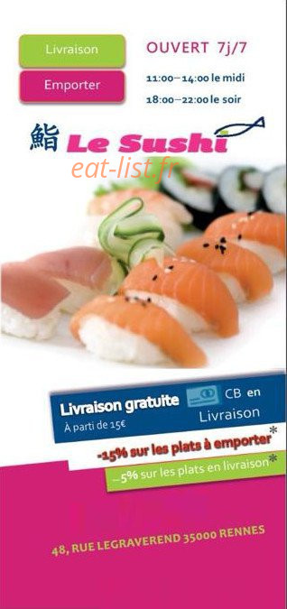 Le Sushi — carte page 1