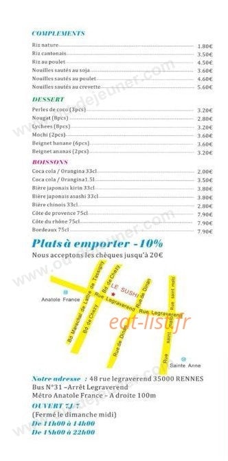 Le Sushi — carte page 6