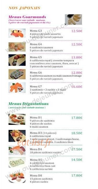 Le Sushi — carte page 2