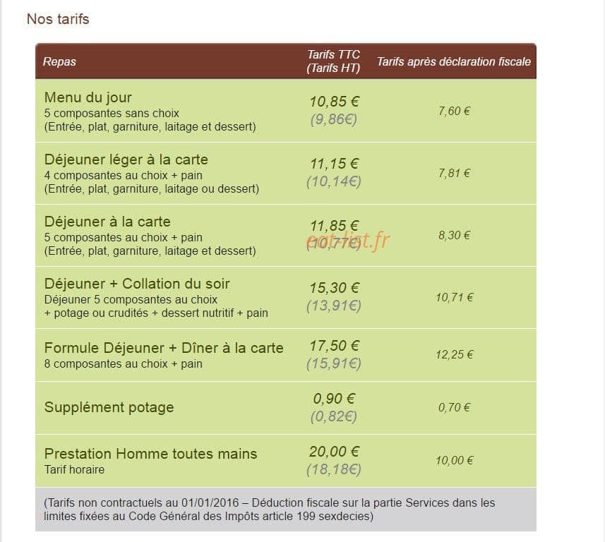 Les Menus Services — carte page 2