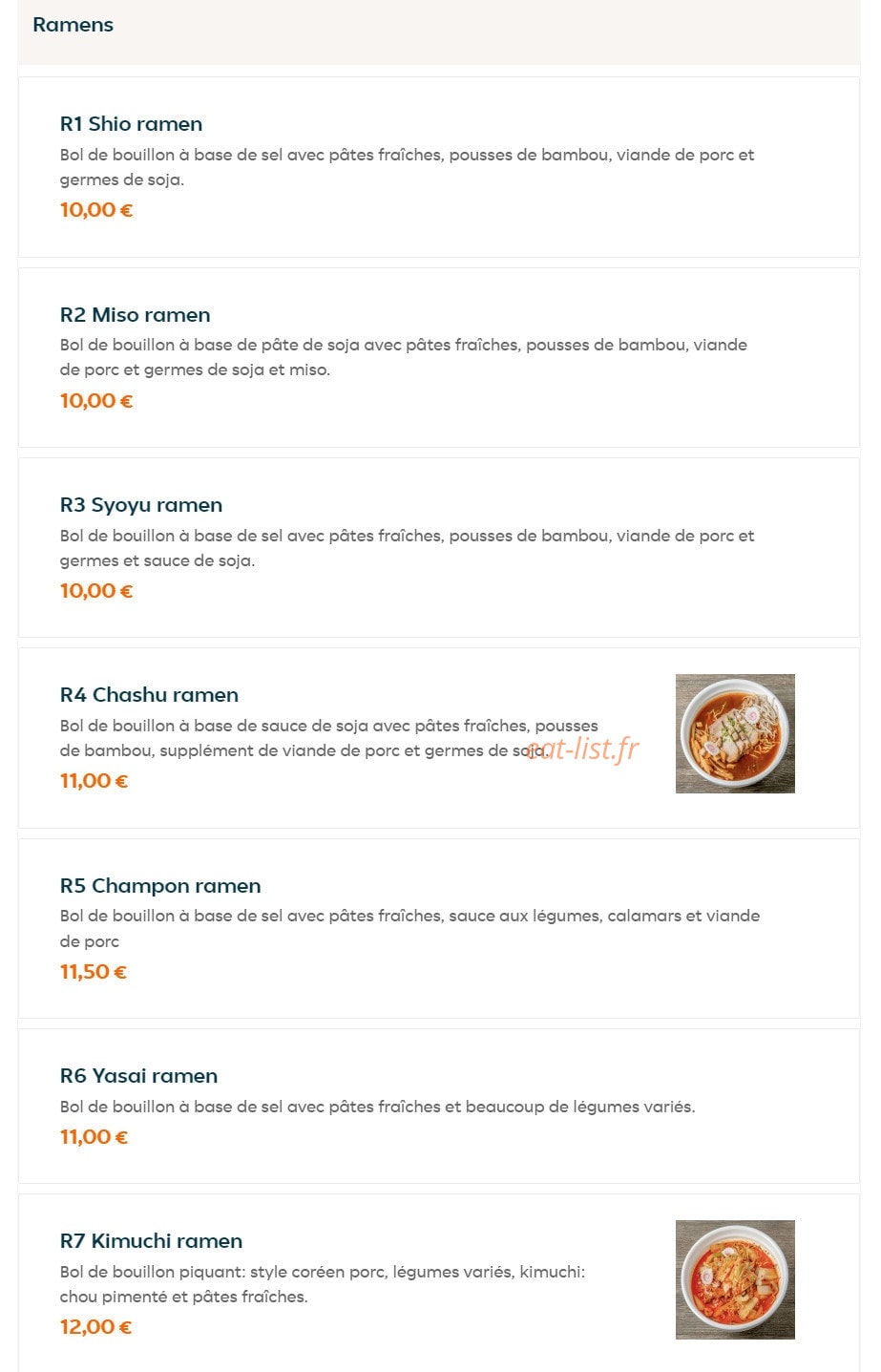 Mandoo — carte page 8