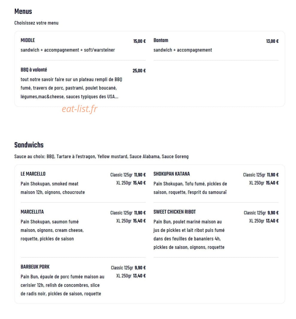 Marcello's Deli — carte page 1