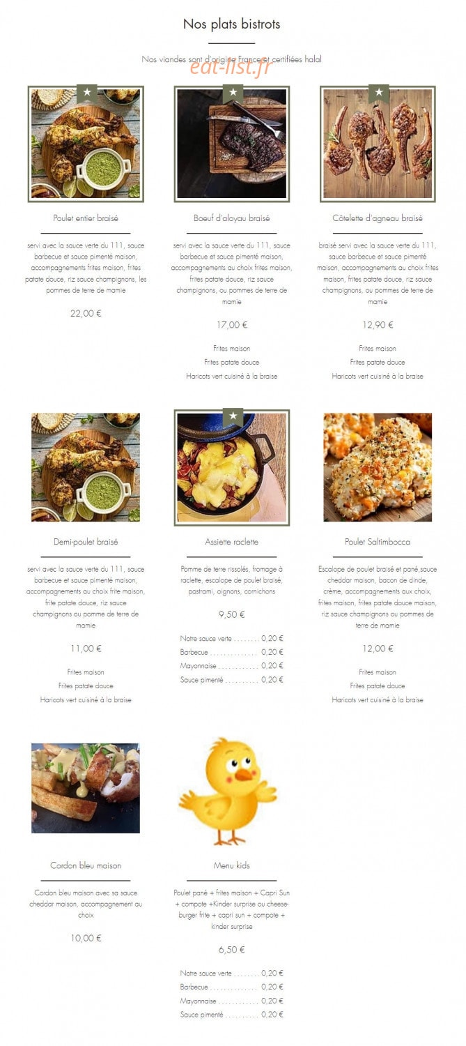 O'111 Poulet braisé — carte page 2