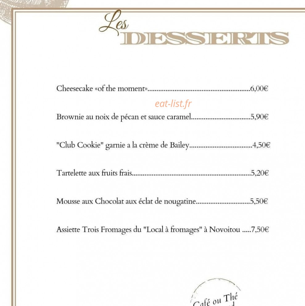 Old School Café — carte page 4