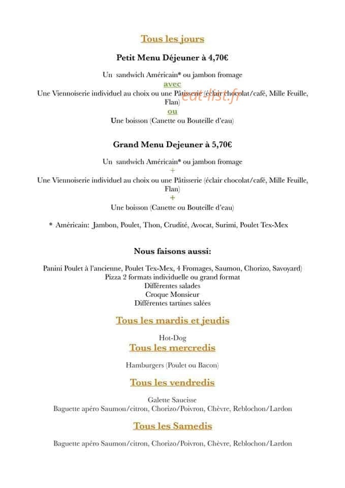 Plaisir du Goût — carte page 1
