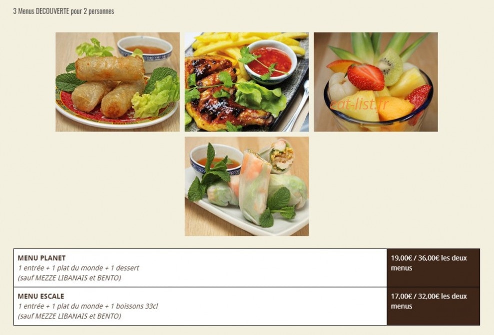 Planet Food — carte page 4
