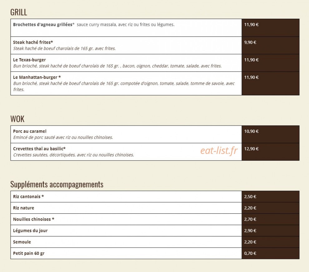 Planet Food — carte page 3