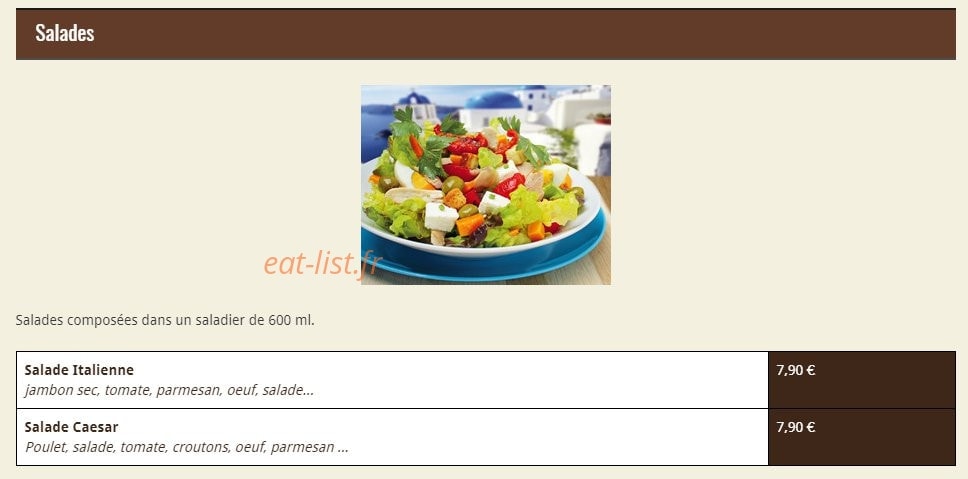 Planet Food — carte page 6