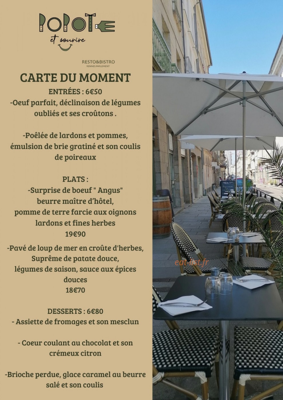 Popote et Sourire — carte page 2