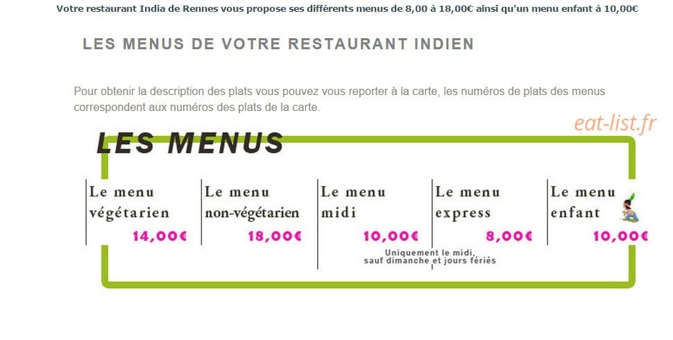 Restaurant India — carte page 6