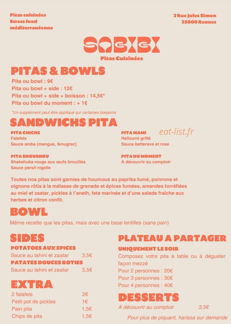 Sabibi Pita — carte page 1