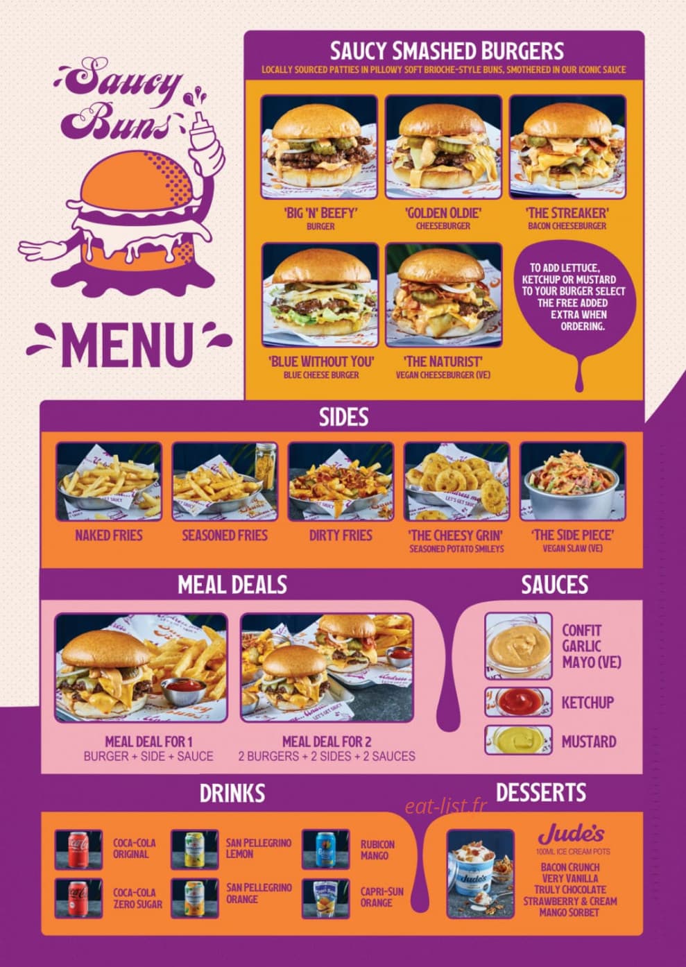 Saucy Buns — carte page 1