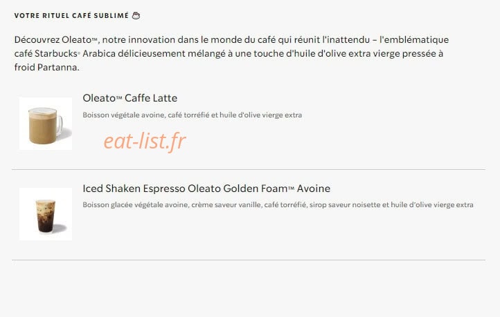 Starbucks Coffee — carte page 24