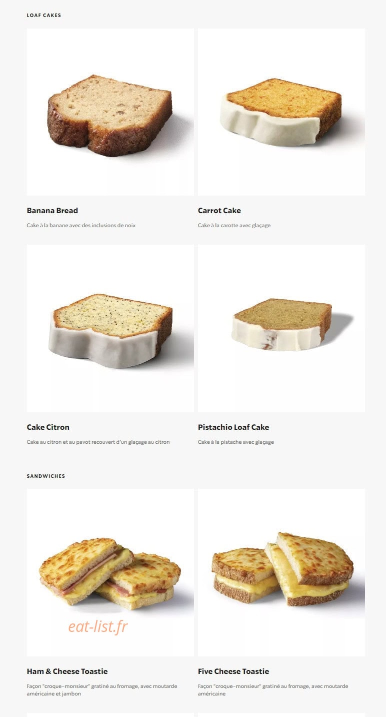 Starbucks Coffee — carte page 18