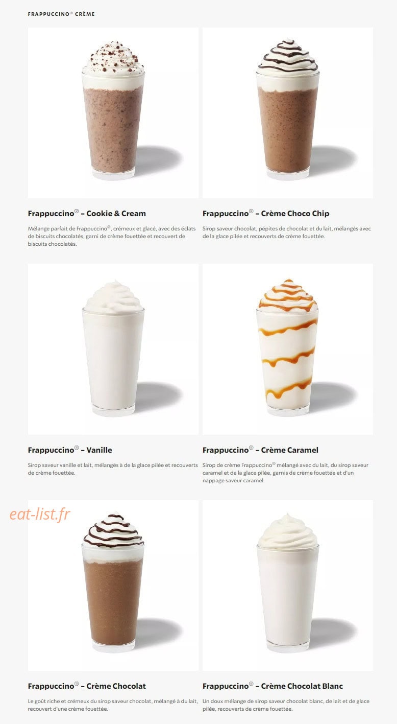 Starbucks Coffee — carte page 8