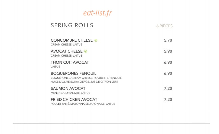 Sushi Shop — carte page 23