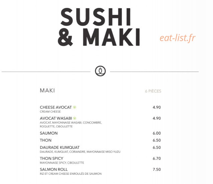 Sushi Shop — carte page 20