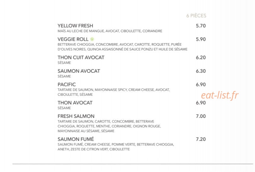 Sushi Shop — carte page 21
