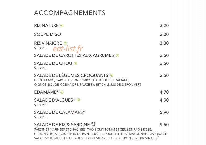 Sushi Shop — carte page 35