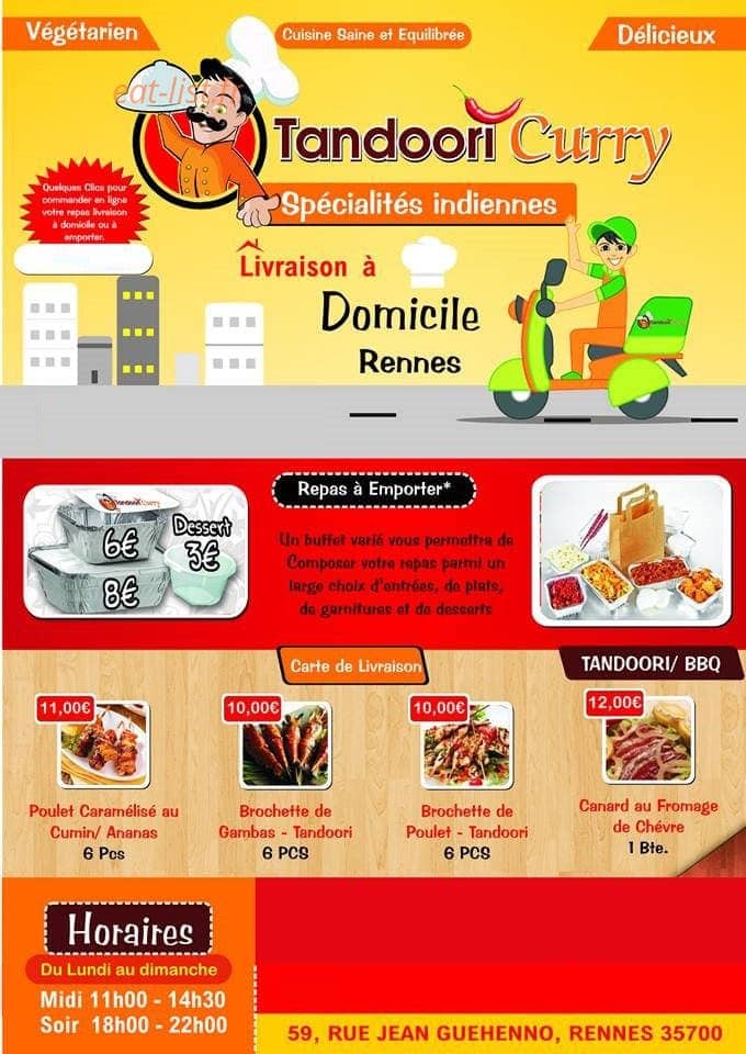 Tandoori Curry — carte page 1