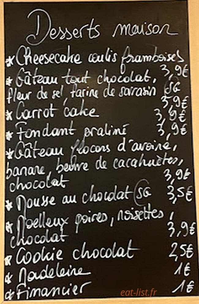 Téraï Café — carte page 1