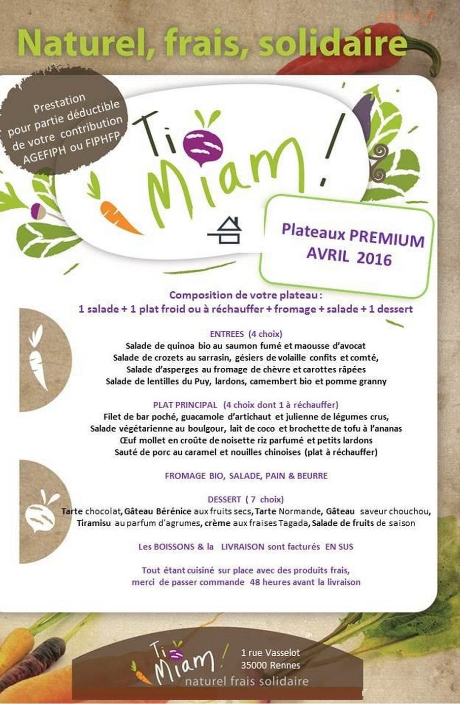 Ti Miam — carte page 3