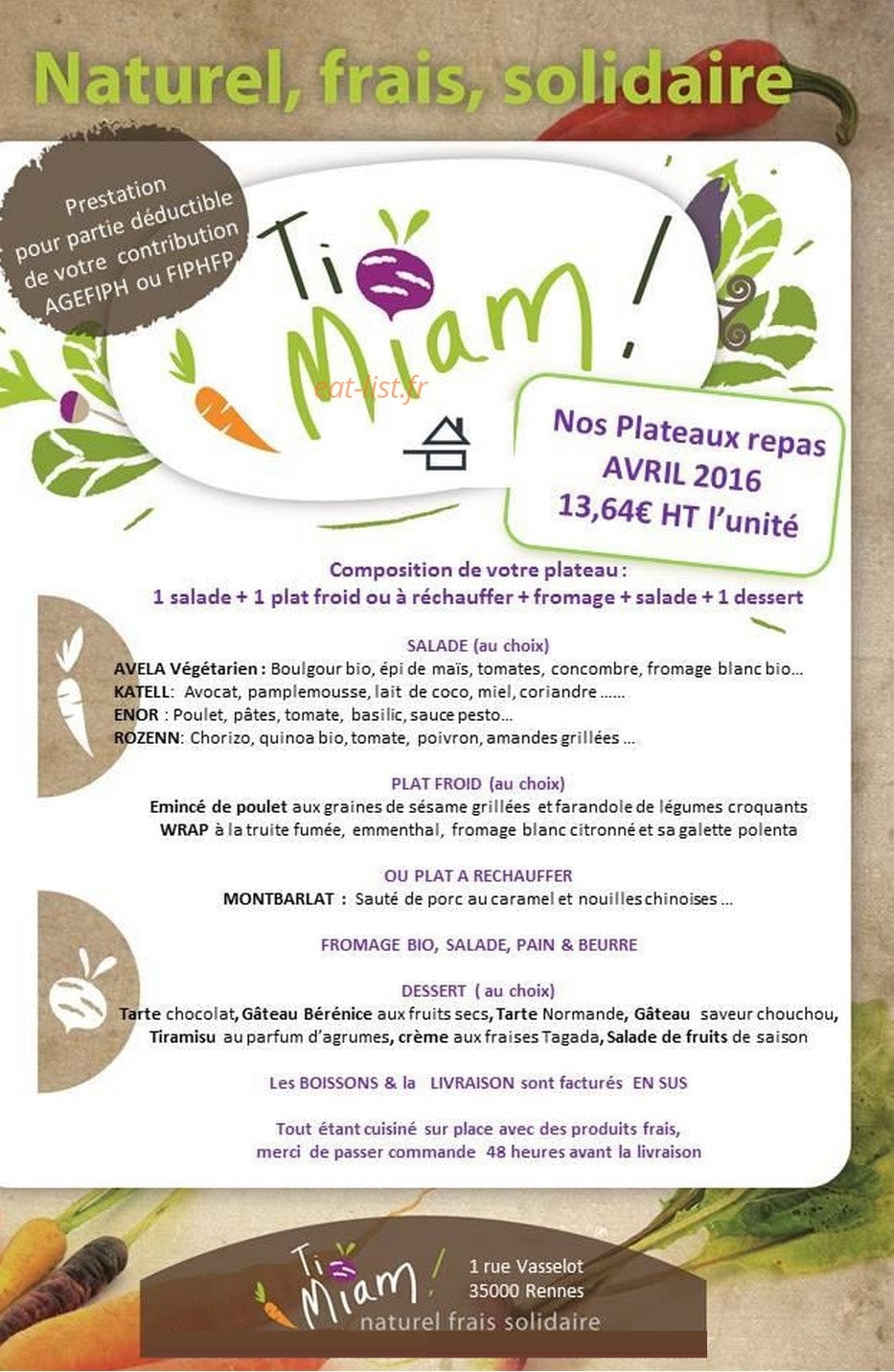Ti Miam — carte page 2