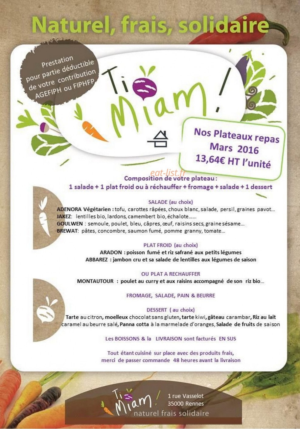 Ti Miam — carte page 1